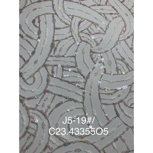 embroidery fabrics 3D wholesale floral sequin tulle french style luxury fabrics for wedding dress