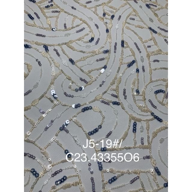 embroidery fabrics 3D wholesale floral sequin tulle french style luxury fabrics for wedding dress