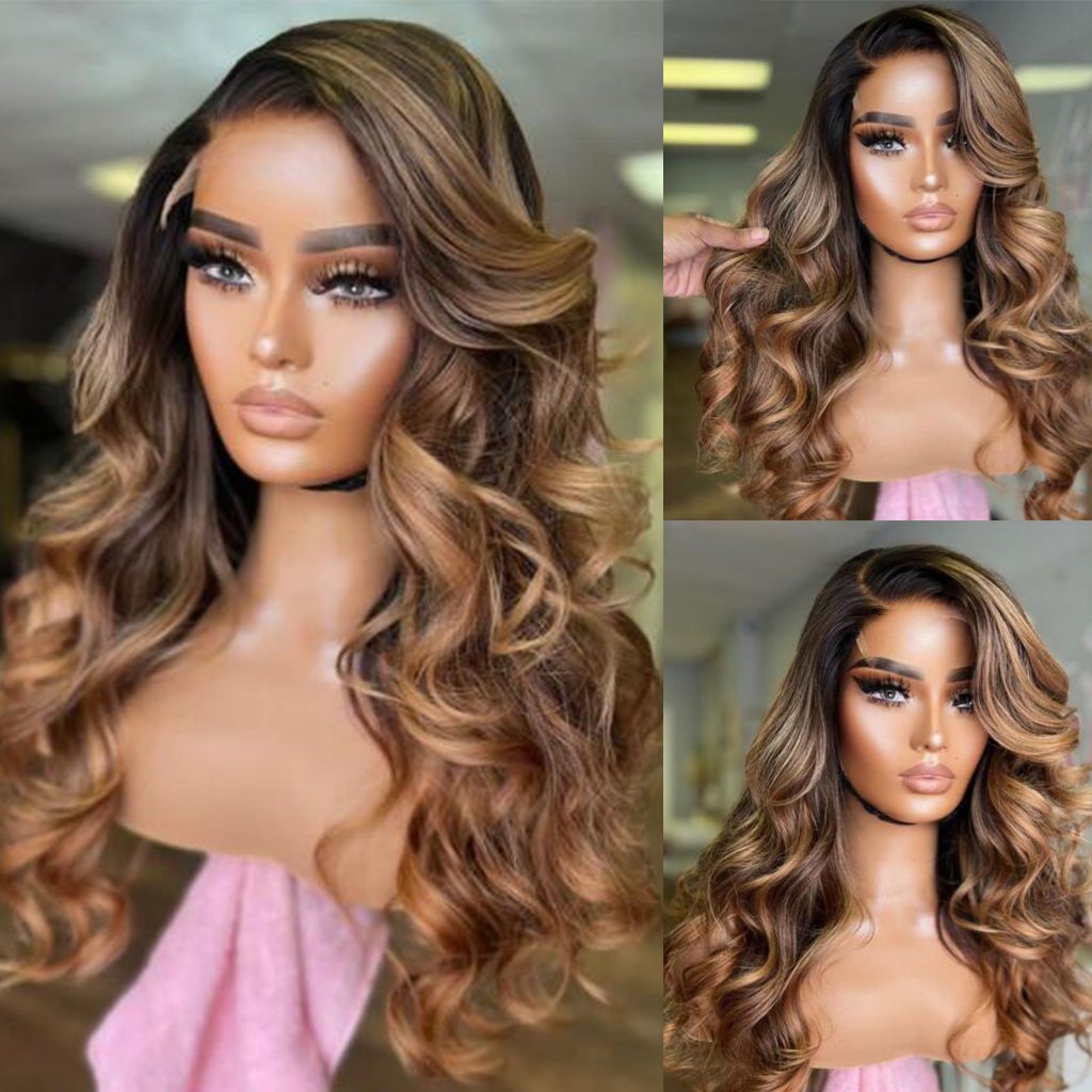 13*4 13*6 Highlight Lace Frontal Wigs 100% Raw Brazilian Virgin Hair HD Transparent Lace Front Human Hair Wigs For Black Women