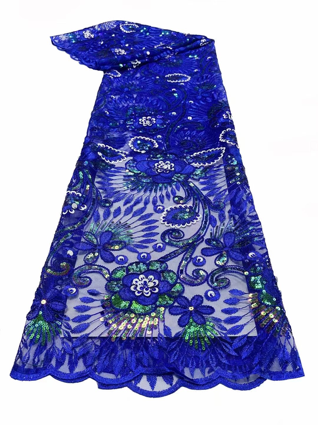 Factory Wholesale Lace Embroidery Fabric Water Soluble New 3D Flower Floral Sequin Beaded Style