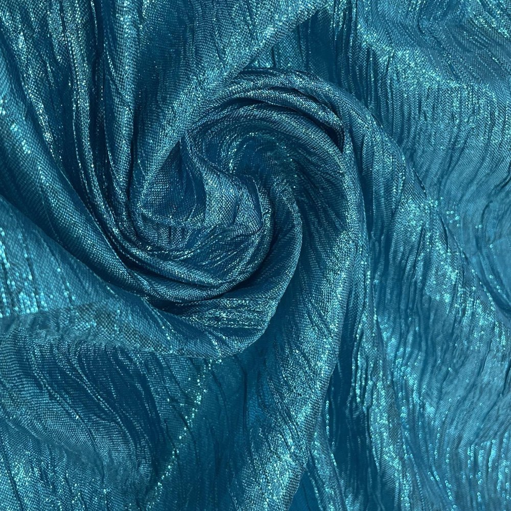 Hot Selling Custom Color Embroidery Material Lacing Metallic Cotton Soft Crinkle Liquid Organza Fabric For Stage Clothing Dress