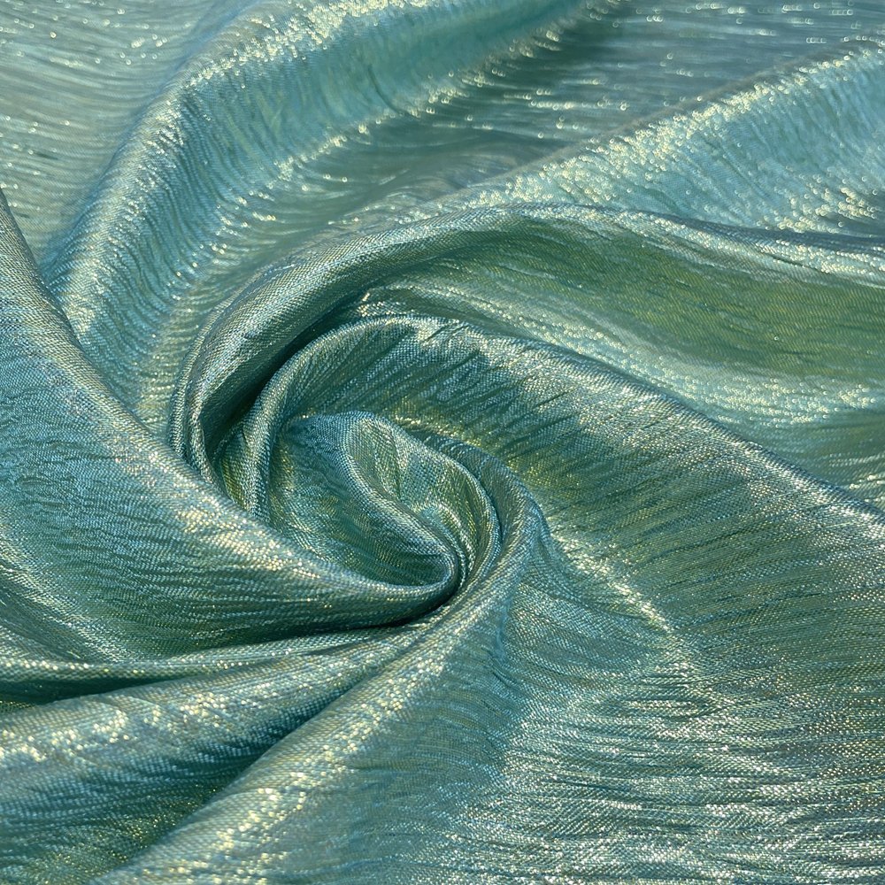 Hot Selling Custom Color Embroidery Material Lacing Metallic Cotton Soft Crinkle Liquid Organza Fabric For Stage Clothing Dress