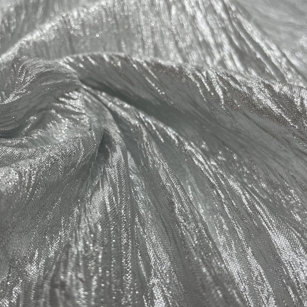 Hot Selling Custom Color Embroidery Material Lacing Metallic Cotton Soft Crinkle Liquid Organza Fabric For Stage Clothing Dress