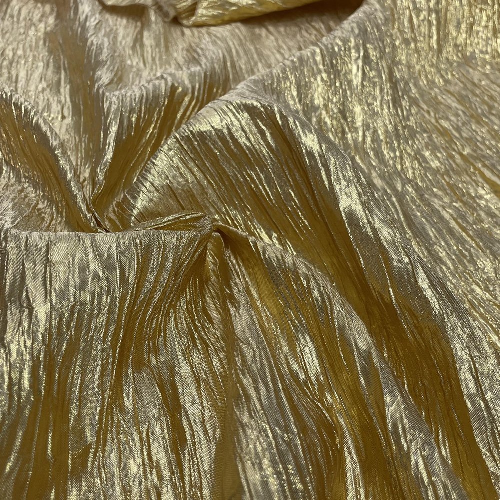 Hot Selling Custom Color Embroidery Material Lacing Metallic Cotton Soft Crinkle Liquid Organza Fabric For Stage Clothing Dress