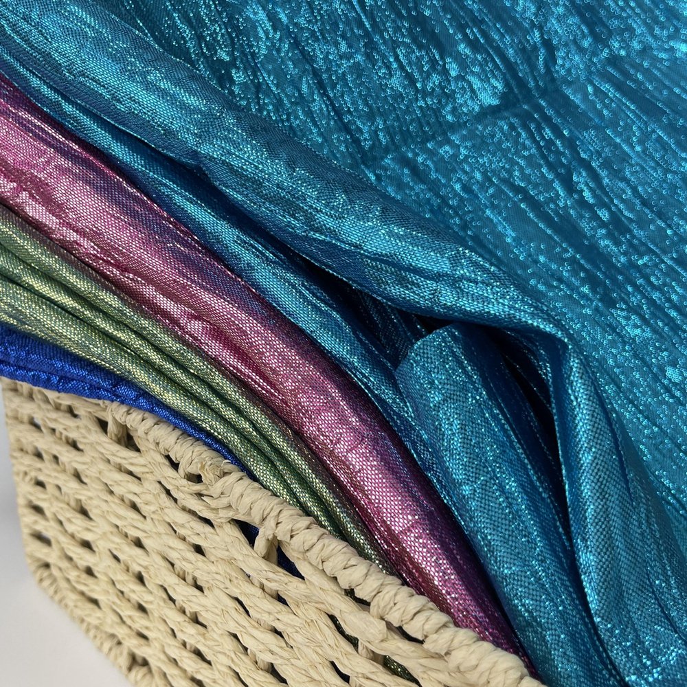 Hot Selling Custom Color Embroidery Material Lacing Metallic Cotton Soft Crinkle Liquid Organza Fabric For Stage Clothing Dress