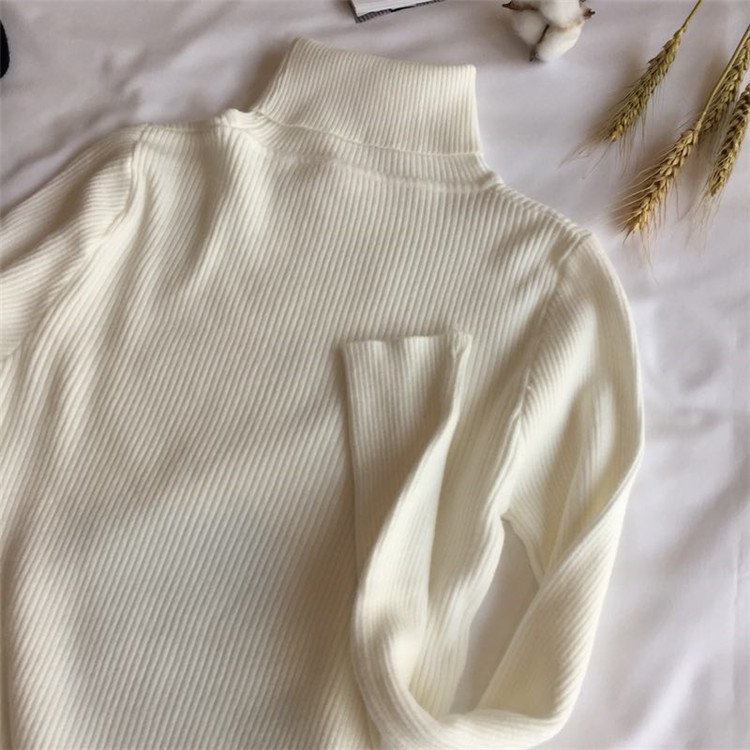 Knitted Tights Cotton Basic Pullover Sweater YT Custom Turtleneck High Neck Soft Warm Girl Casual Winter Clothes for Women