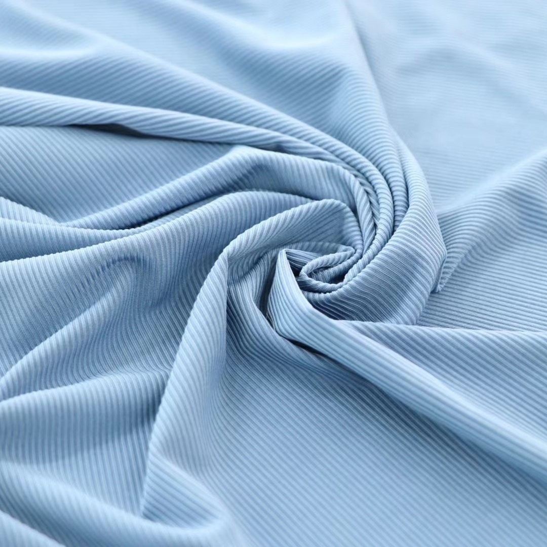 2024 Summer Hot Seller 88% Polyester 12% Spandex Ice Silk 2*2 Ribbed for Girls Boys Short Sleeves T-Shirts Swimwear Dress Use