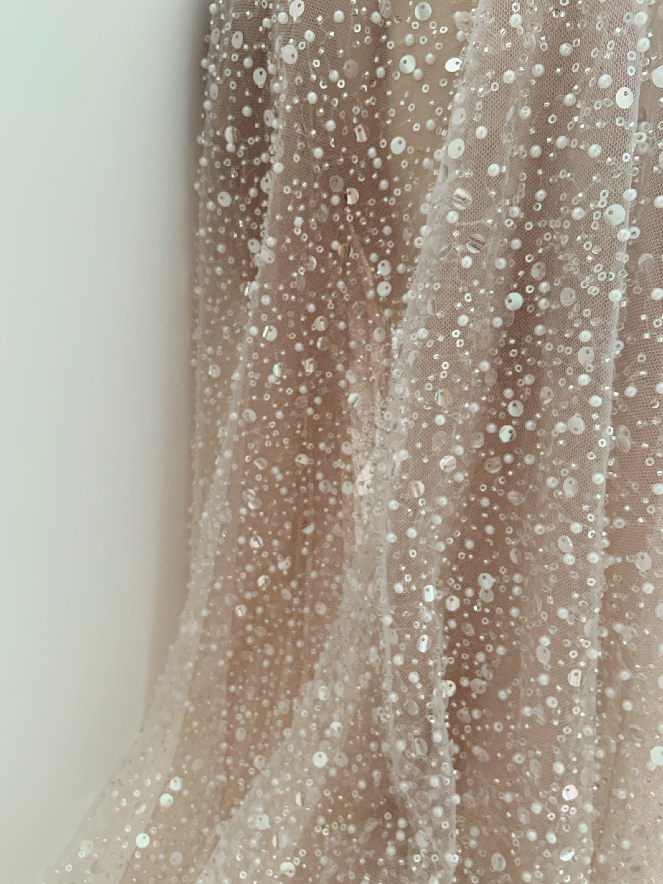 Wholesale Wedding Dress 3D flower Lace Fabric bridal Luxury lace Bead Sequin Tulle embroidery lace bead fabric