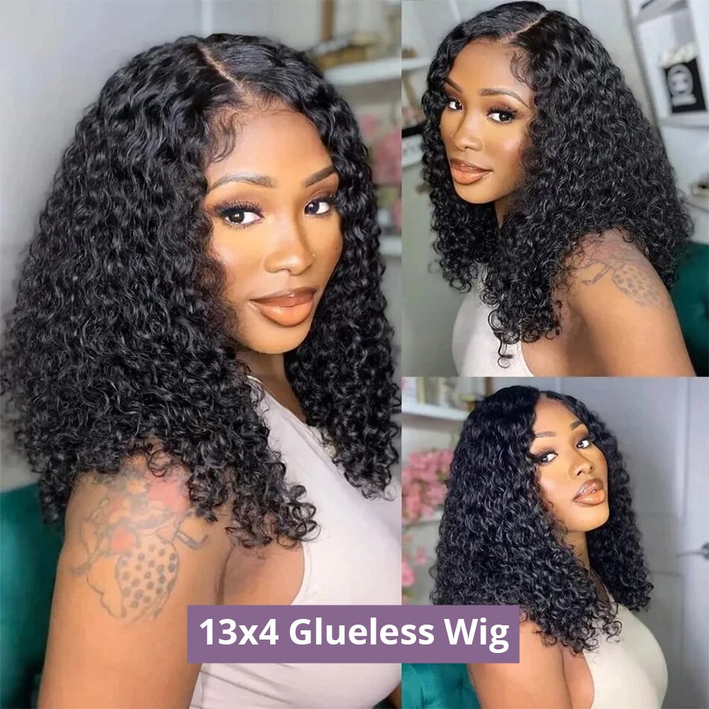 Raw Burmese Pixie Bouncy Curly Lace Front Wigs Deep Wave HD Frontal Short Human Hair Bob Wigs for Women