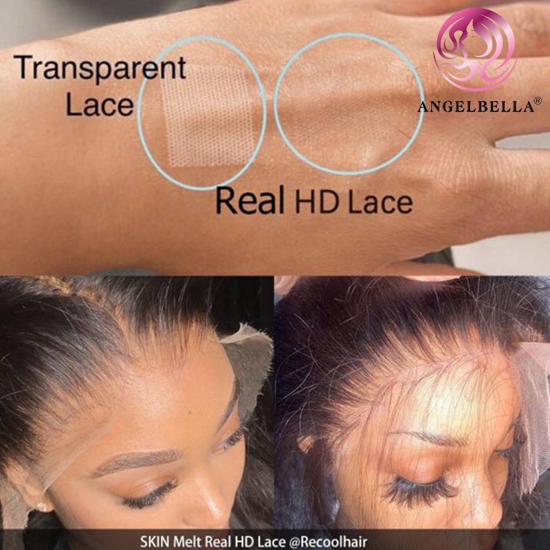AngelBella Best Quality Wigs Vietnamien Double Drawn Human Hair Wig Transparent Lace Front Wigs For Black Women