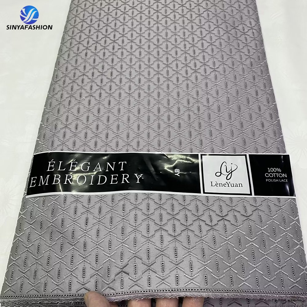 Sinya Swiss Voile Lace In Switzerland 100% Cotton Embroidery African Nigerian Polish Lace Fabrics For Men