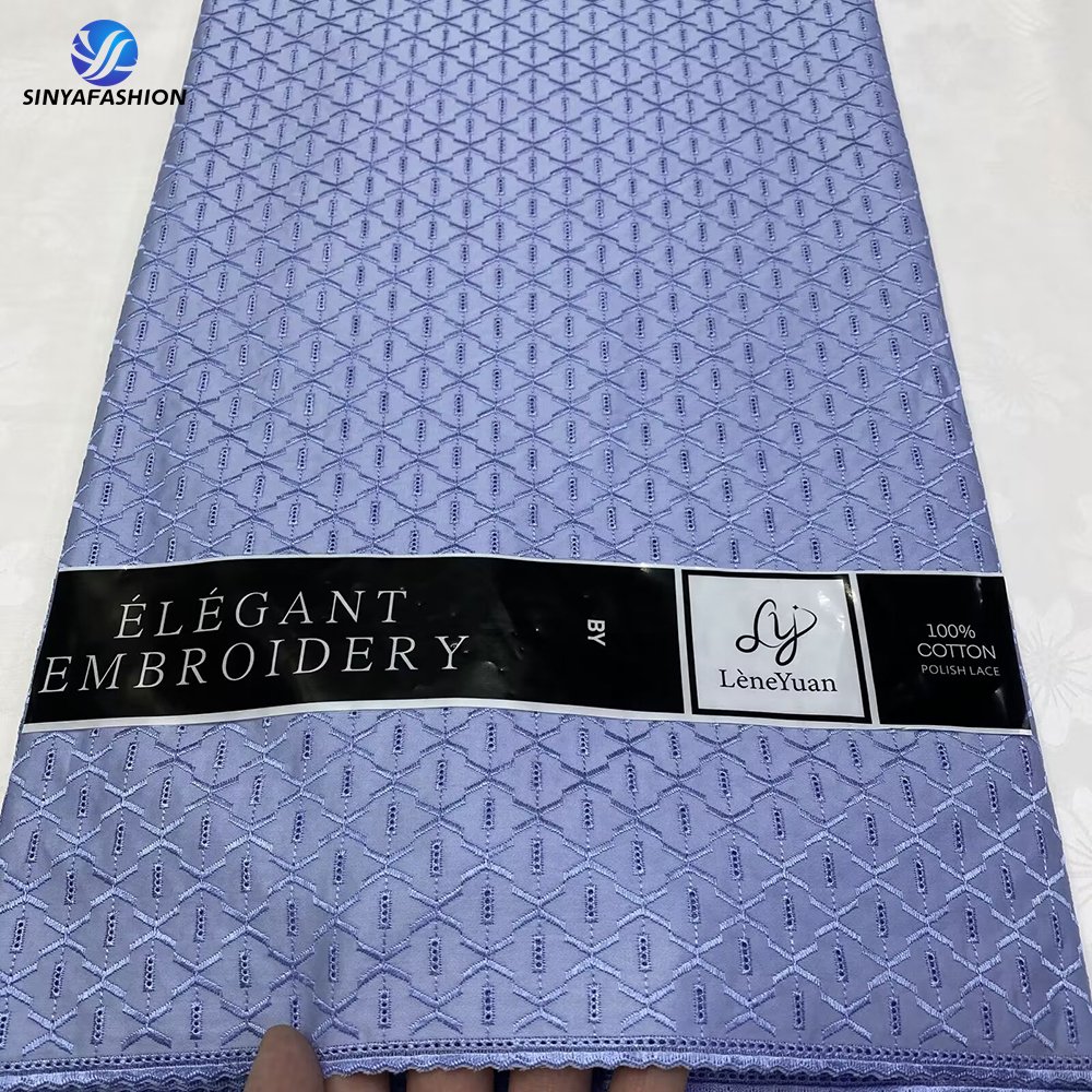 Sinya Swiss Voile Lace In Switzerland 100% Cotton Embroidery African Nigerian Polish Lace Fabrics For Men