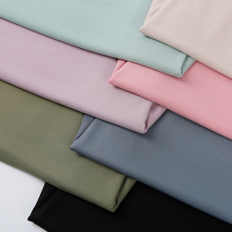 Summer hot ice silk rib 180g ice knitted pit fabric for wide leg pants T sleeve skirt pants casual