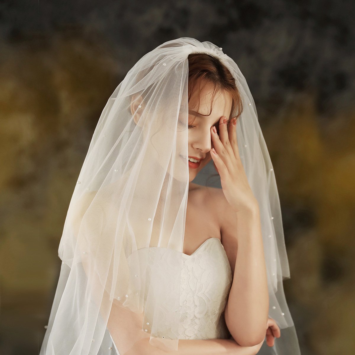 Mix style new design bride veil Decorations White Simple cathedral wedding Veils comb bridal lace