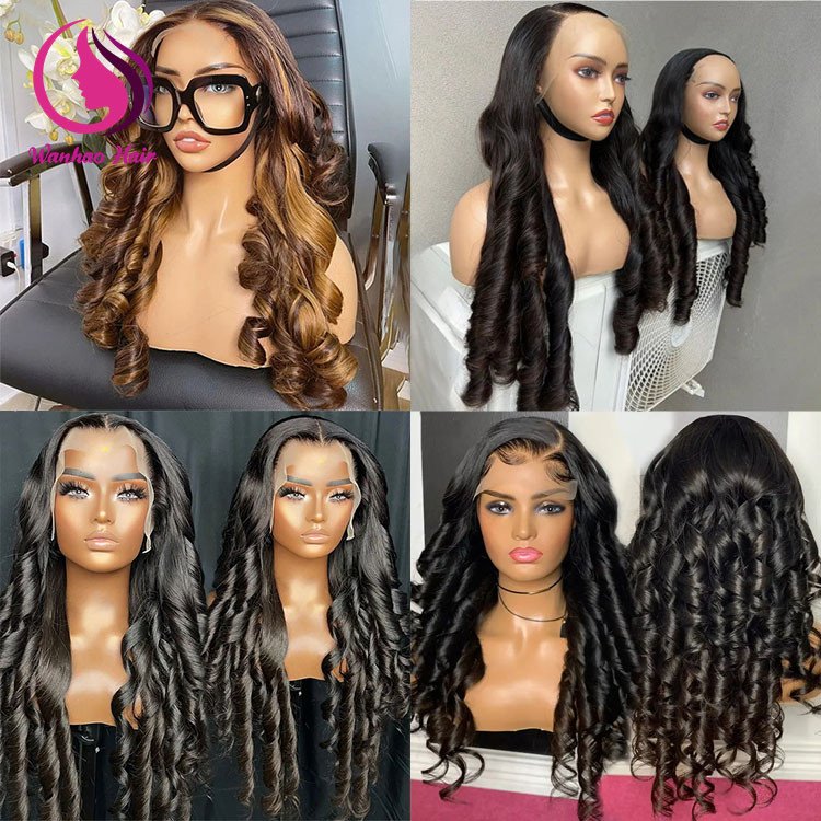Bouncy Spring Curly Raw Hair Vietnamese 13*4 Lace HD Glueless Wig Double Drawn Virgin Brazilian Human Hair Wigs for Black Women