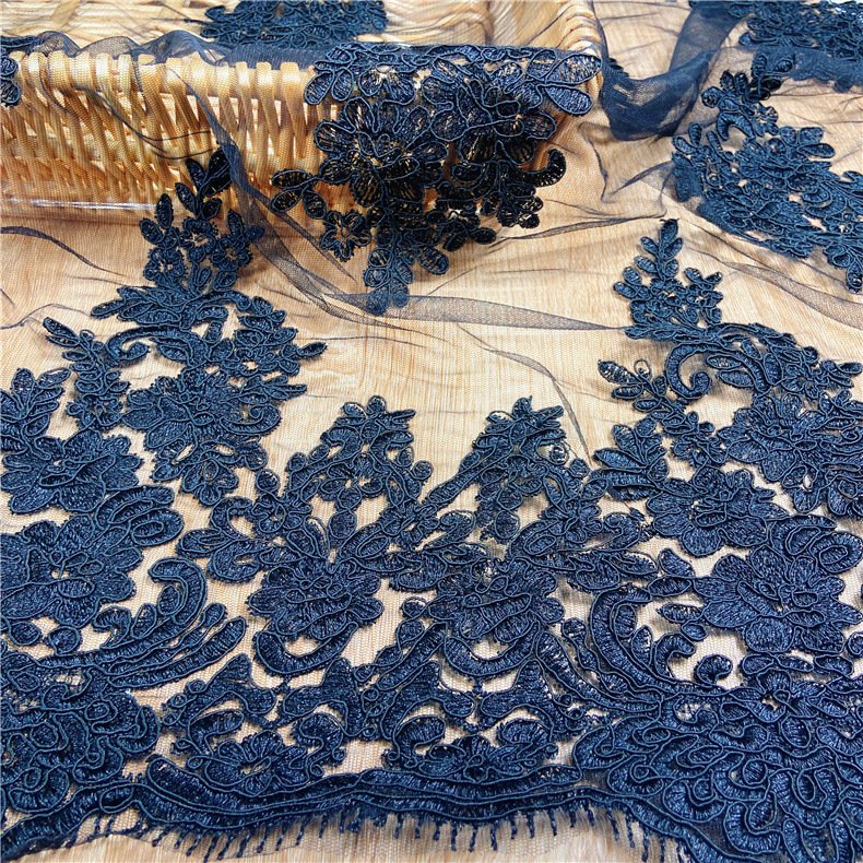 wholesale brocade tulle african knitting white lace fabric beautiful bridal wedding dress elegant knitted lace decoration fabric
