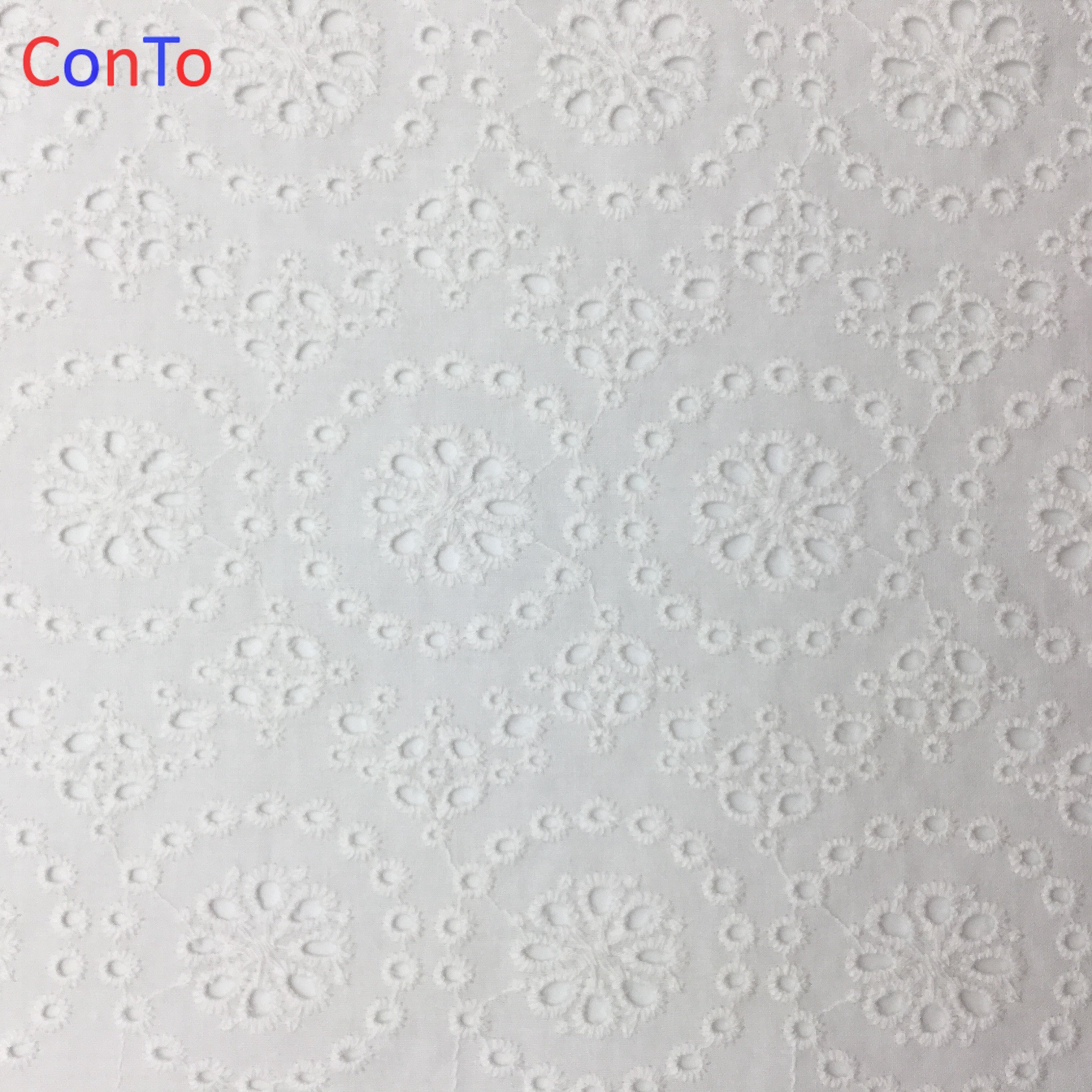 Good Selling Wheel Cotton Schiffli Net Lace Embroidery Fabrics