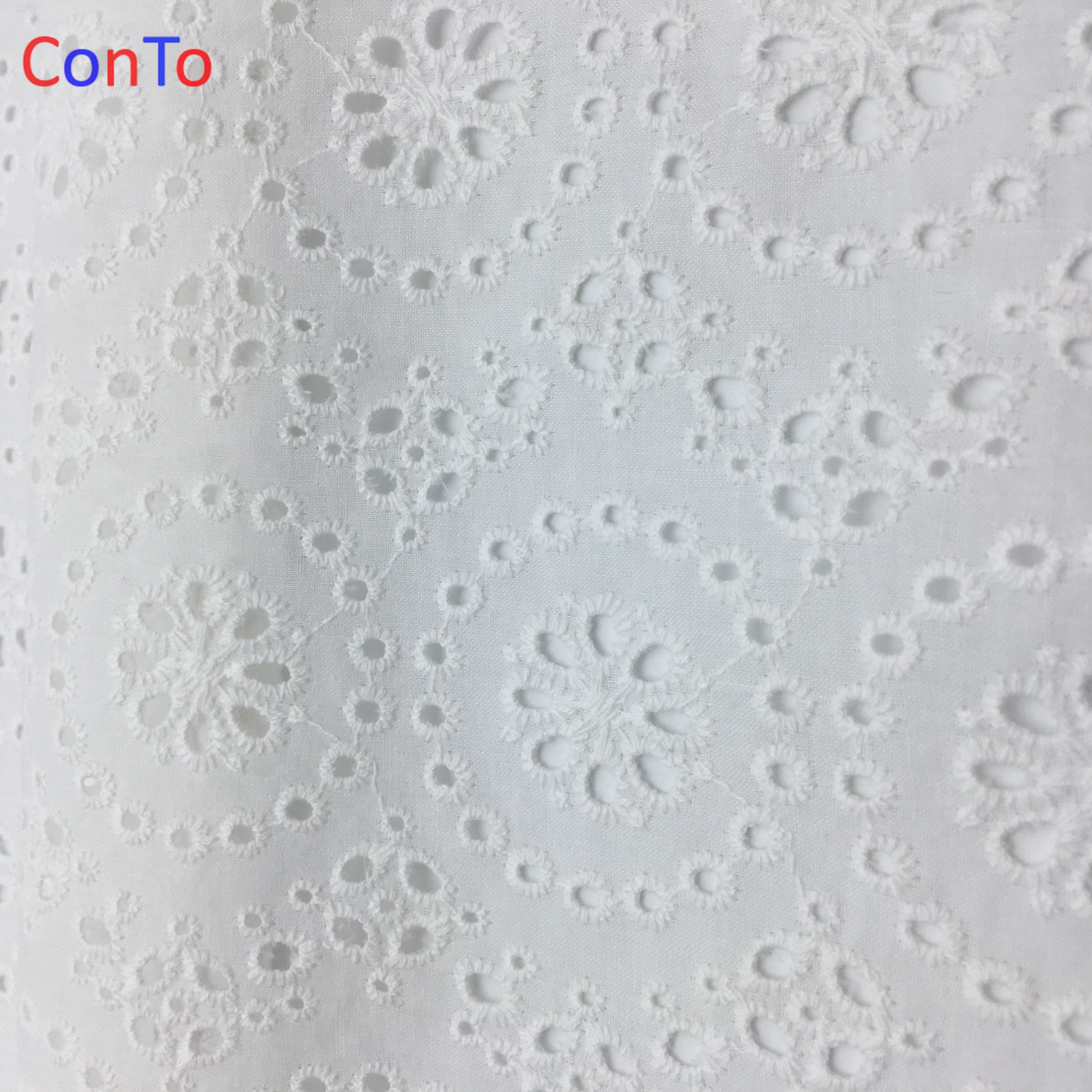 Good Selling Wheel Cotton Schiffli Net Lace Embroidery Fabrics