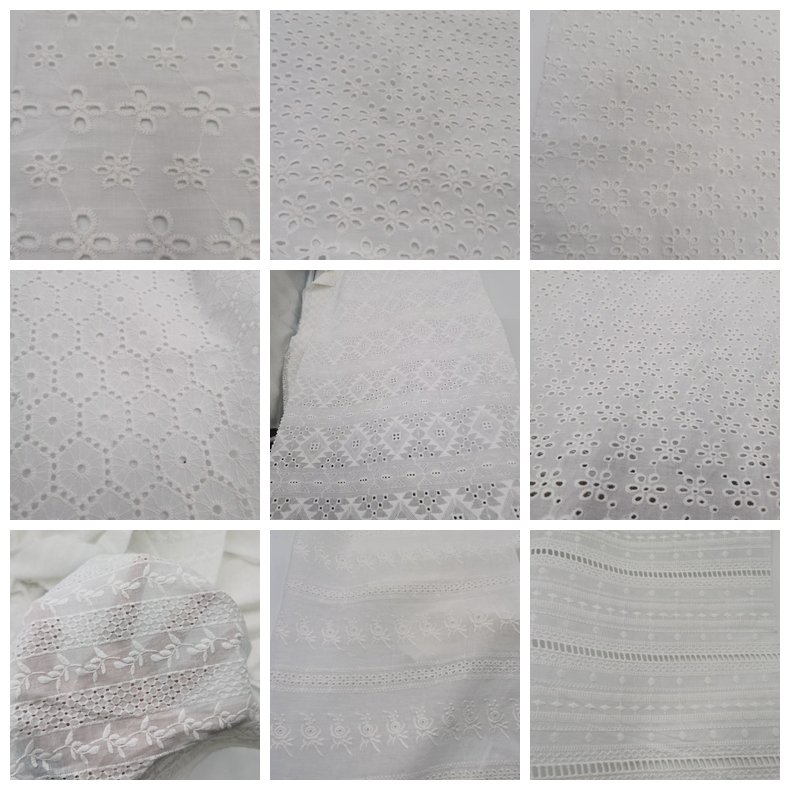 Good Selling Wheel Cotton Schiffli Net Lace Embroidery Fabrics