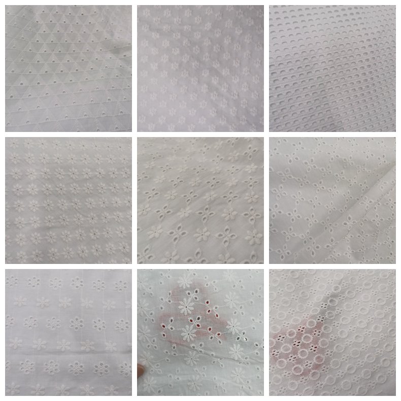 Good Selling Wheel Cotton Schiffli Net Lace Embroidery Fabrics