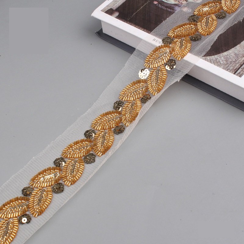 Wholesale Price Custom Lace Fabric Sequin Lace Fabric Gold Lace Fabric
