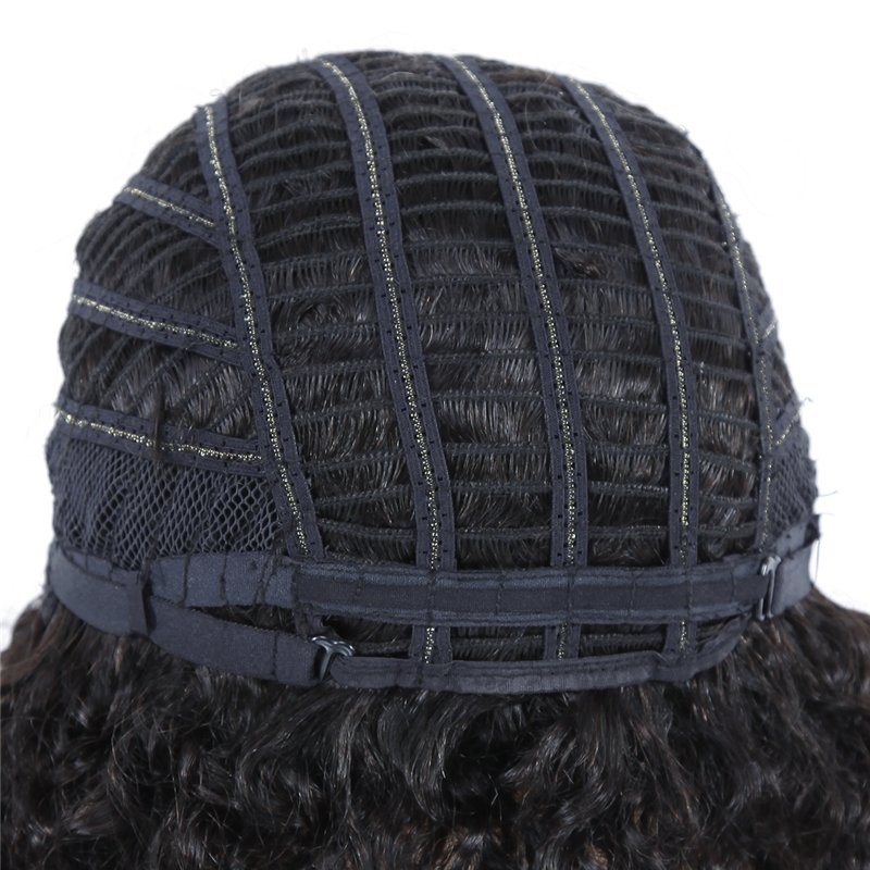 Dentelle avant perruques Cheapest Non Lace Pixie Cut Human Hair Wig Natural Black curly 100% Brazilian Hair Wigs for sale