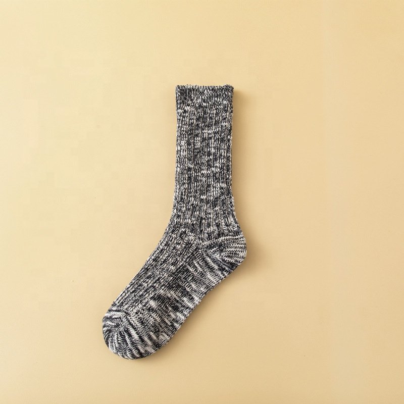 Wholesale Vintage Double Needle Slouch Ribbed 100 % Cotton Socks Women Slouchy Boot Socks