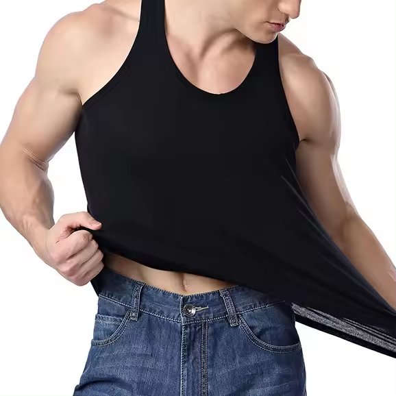 Wholesale custom 100%cotton embroidery logo breathable sport sleeveless summer O neck blank singlet gym rib men tank top&vest