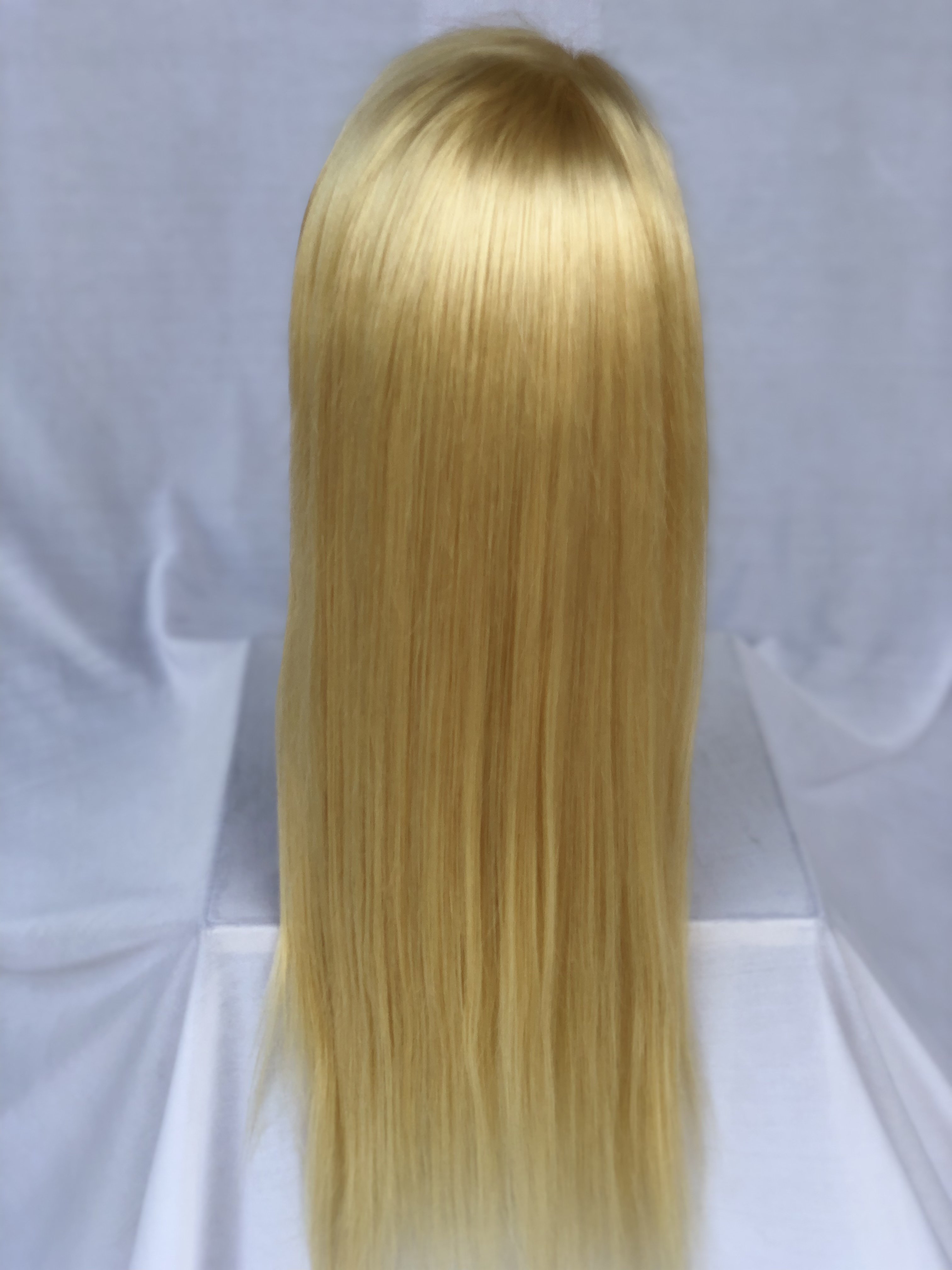 Export Top Quality Wholesales Indian Vendor Indian Temple Virgin 26'' Blonde Straight 13x4 Hd Lace Frontal Wig With 180% Density