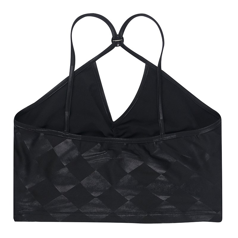 New Black Sexy Slim-Fit Lace-Up Polyester Summer Girl Fashion Halter Cropped Tank Tops