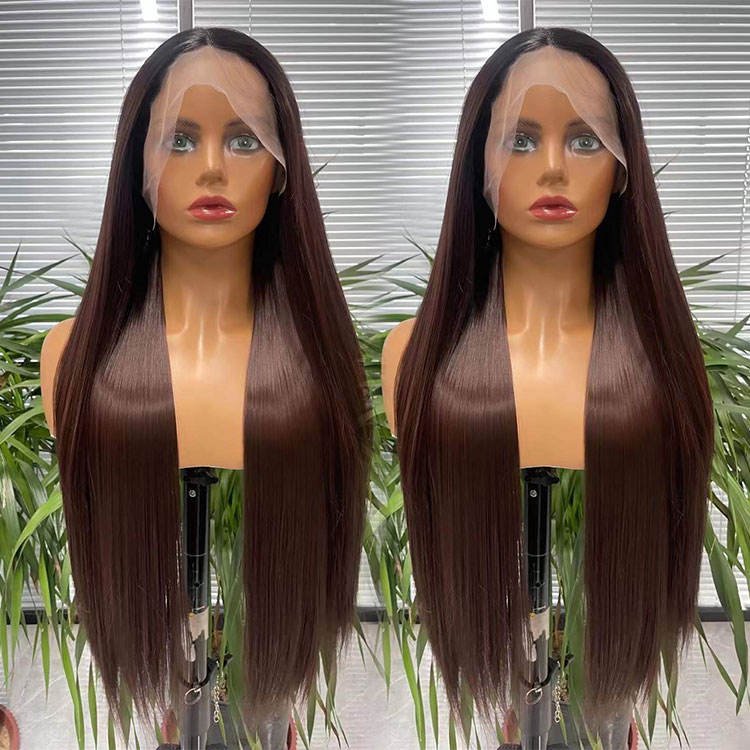 Wholesale great quality drop shipping heat resistant hair 26'' straight colored synthetic lace front wigs