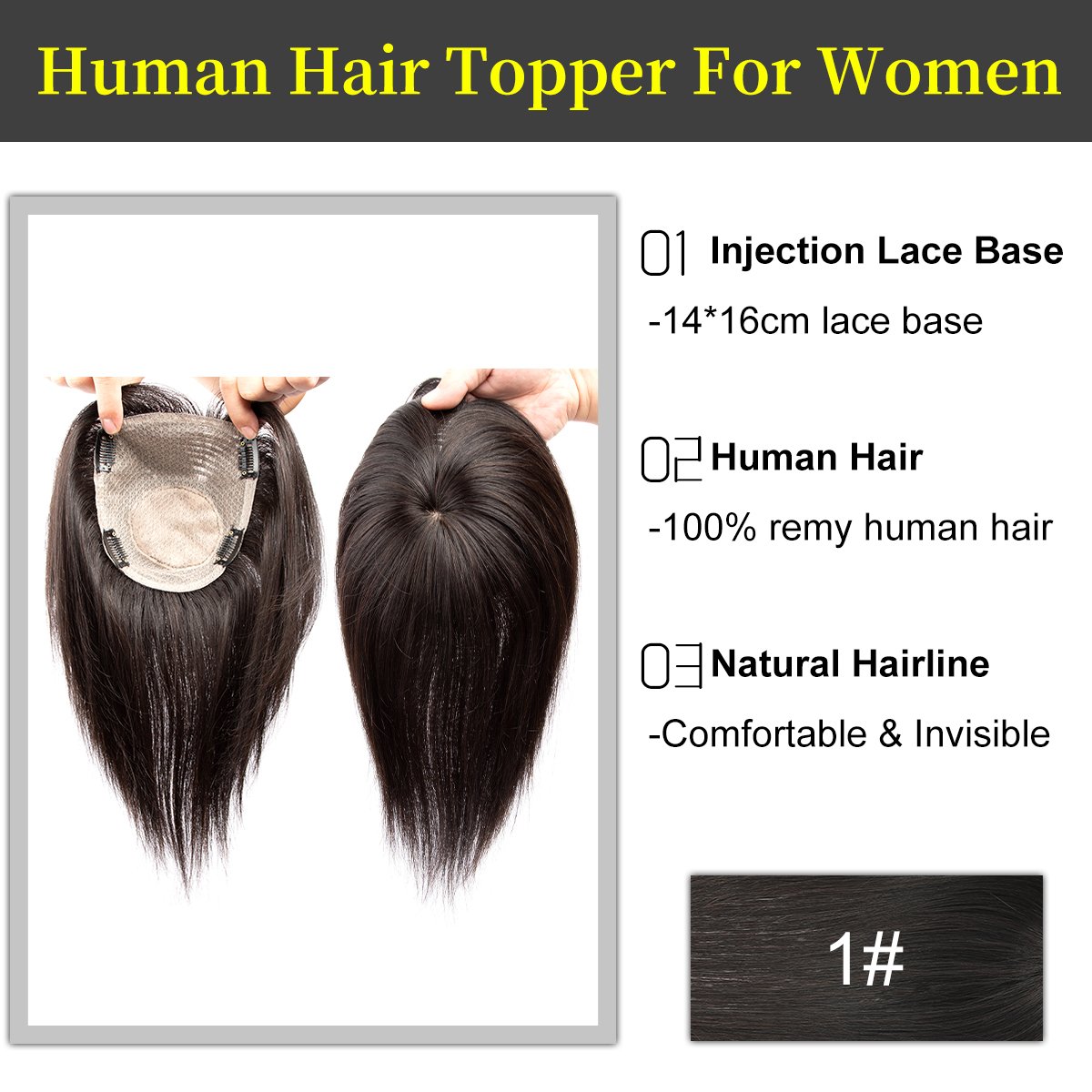 BLT Wholesale injection lace base topper for women Hair Loss Silk top remy Topper for thinning hair Human high density