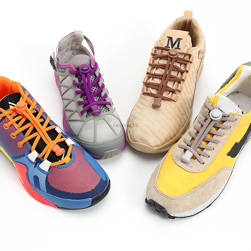 Spring Lock Shoelaces Sports Elastic No Tie Shoelaces Stretching Lock Lazy laces Kids Adult Unisex Sneakers Laces