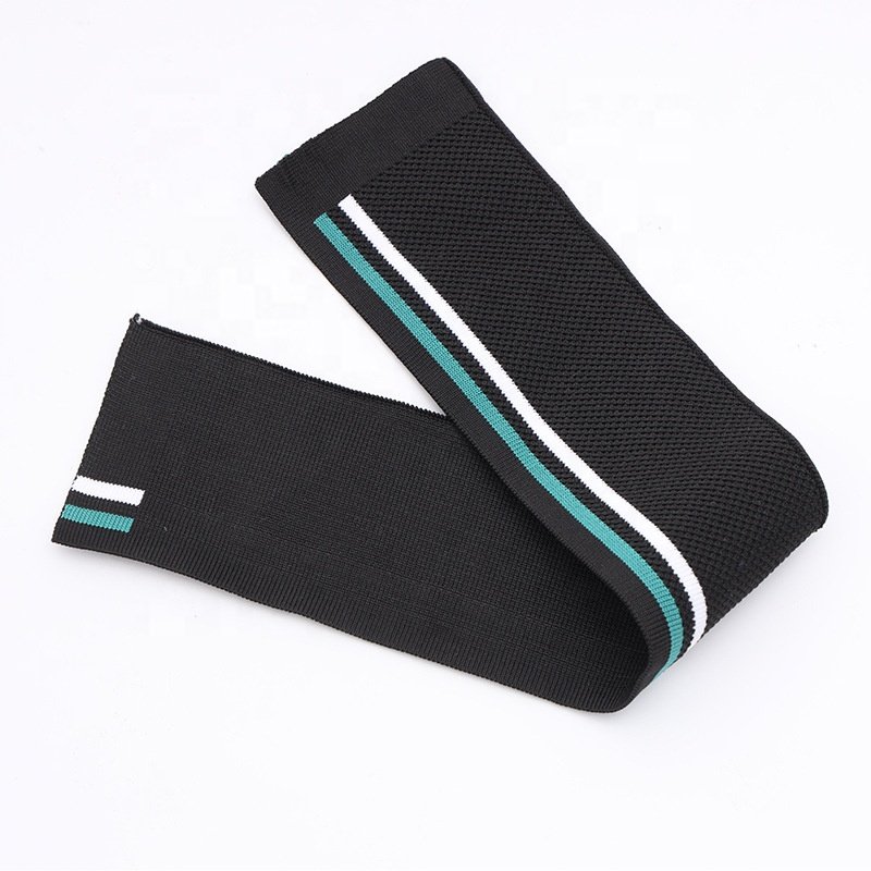 Custom Cotton Sportswear Rib Collar Hoodie Rib Knit Garment Accessories Black Collared Shirts High Quality Cuff Black Ribbing