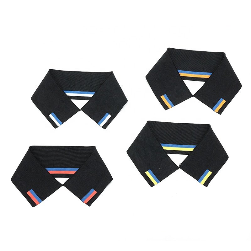 Custom Cotton Sportswear Rib Collar Hoodie Rib Knit Garment Accessories Black Collared Shirts High Quality Cuff Black Ribbing