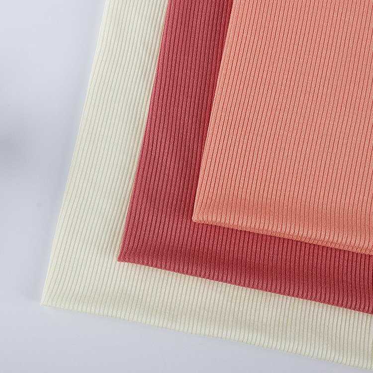 Wholesale 190g Rayon Modale rib knitting 2*2 pit spring and summer knitted fabric underwear bottoming shirt