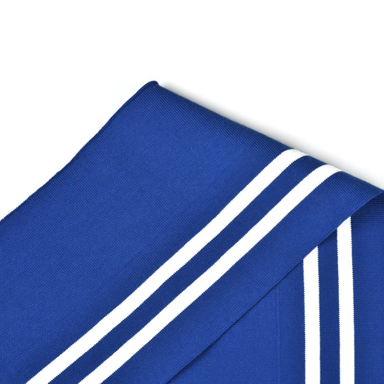 1*1 strip polyester cotton flat knitting rib fabric for hem cuffs collar