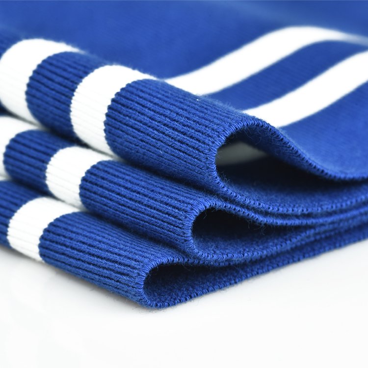 1*1 strip polyester cotton flat knitting rib fabric for hem cuffs collar
