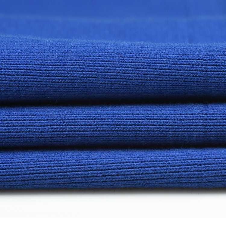 1*1 strip polyester cotton flat knitting rib fabric for hem cuffs collar