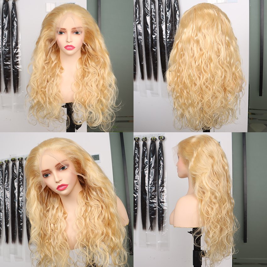 Cheap 613 Transparent 13x4 Lace Front Wig Body Wave Blonde Full Lace Raw Virgin Human Hair Wig With Baby Hair