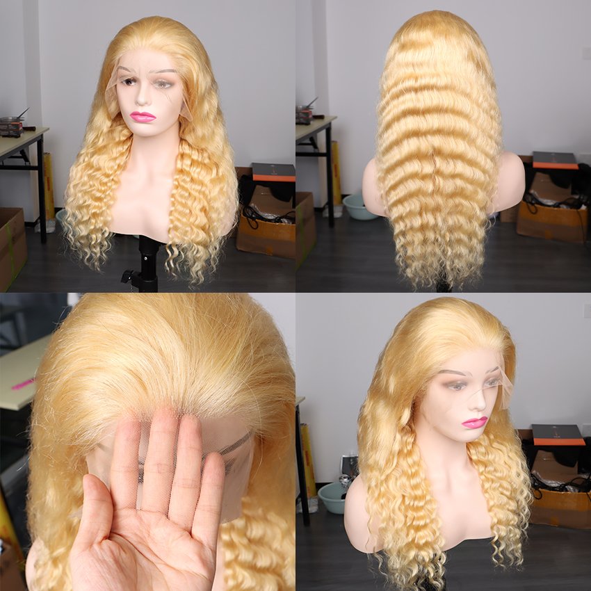 Cheap 613 Transparent 13x4 Lace Front Wig Body Wave Blonde Full Lace Raw Virgin Human Hair Wig With Baby Hair