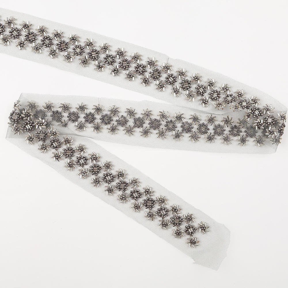 2023 Boutique Lace Wedding Beads Embroidered Hat Collar Decoration Sequin Lace Decoration