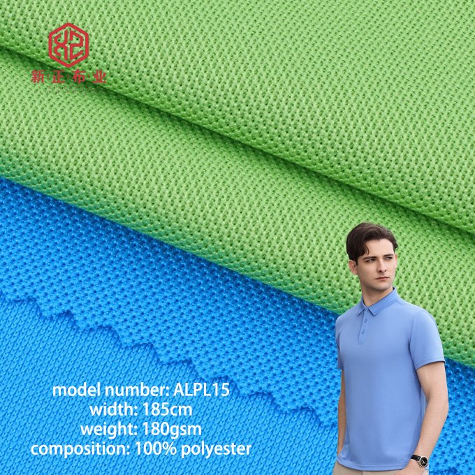 high end polo shirt fabric 100% polyester knitted 180gsm pique polo fabric