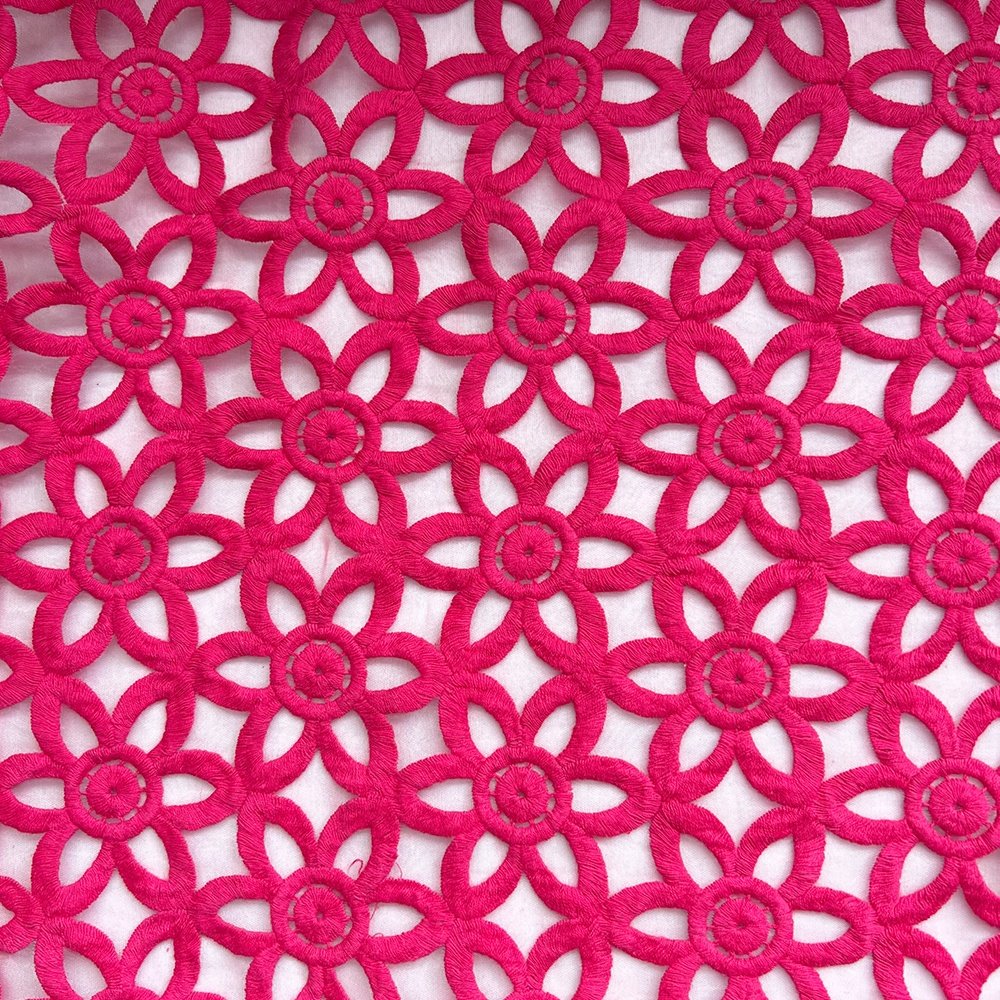 water soluble floral Embroidered organza 3D embroidery cotton lace organza tulle clothing accessories manual DIY lace fabric