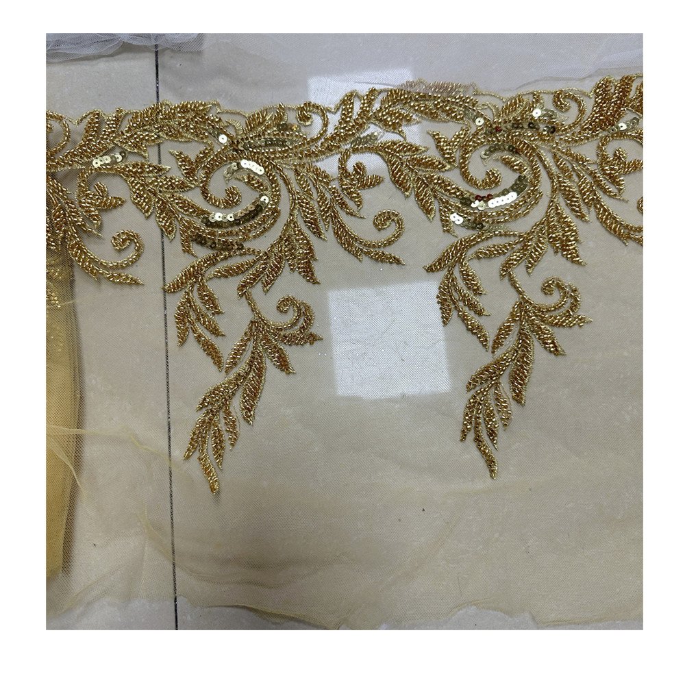 gold silver black DIY clothing sewing beautiful braided sequined pearl beaded metallic lace trims for clothes