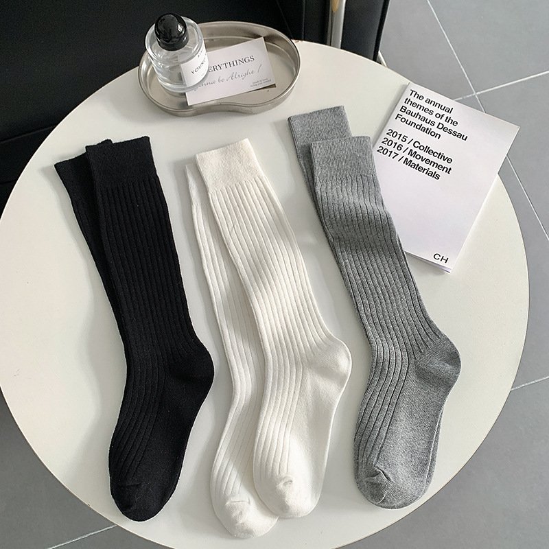 Fashion Knee High Winter Solid Leg Warmer Socks Stockings Ribbed Cotton Women Slouch Socks