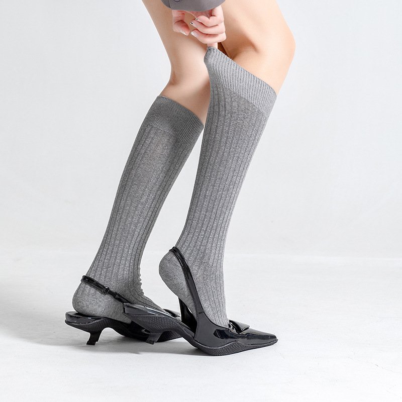 Fashion Knee High Winter Solid Leg Warmer Socks Stockings Ribbed Cotton Women Slouch Socks