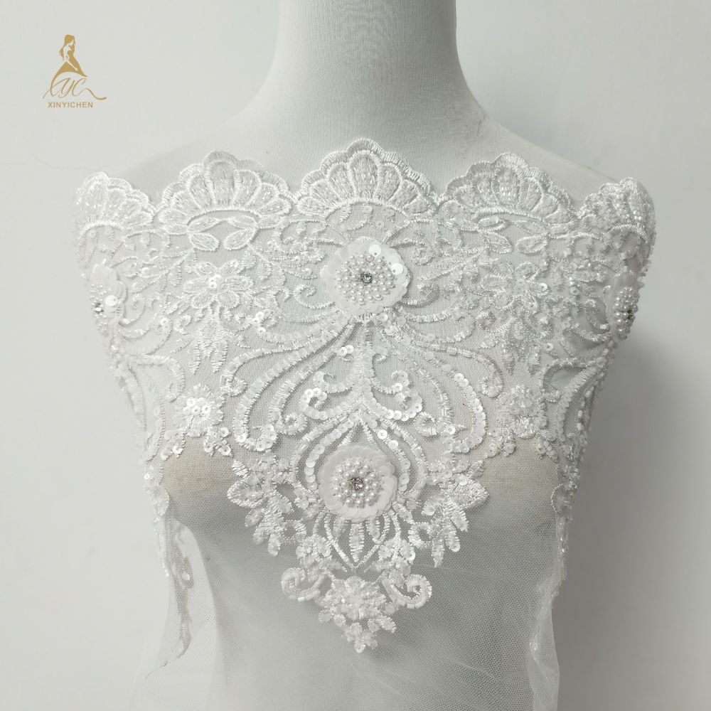china factory price sequin beaded lace wholesale price dry lace sequin bead trimming for dress