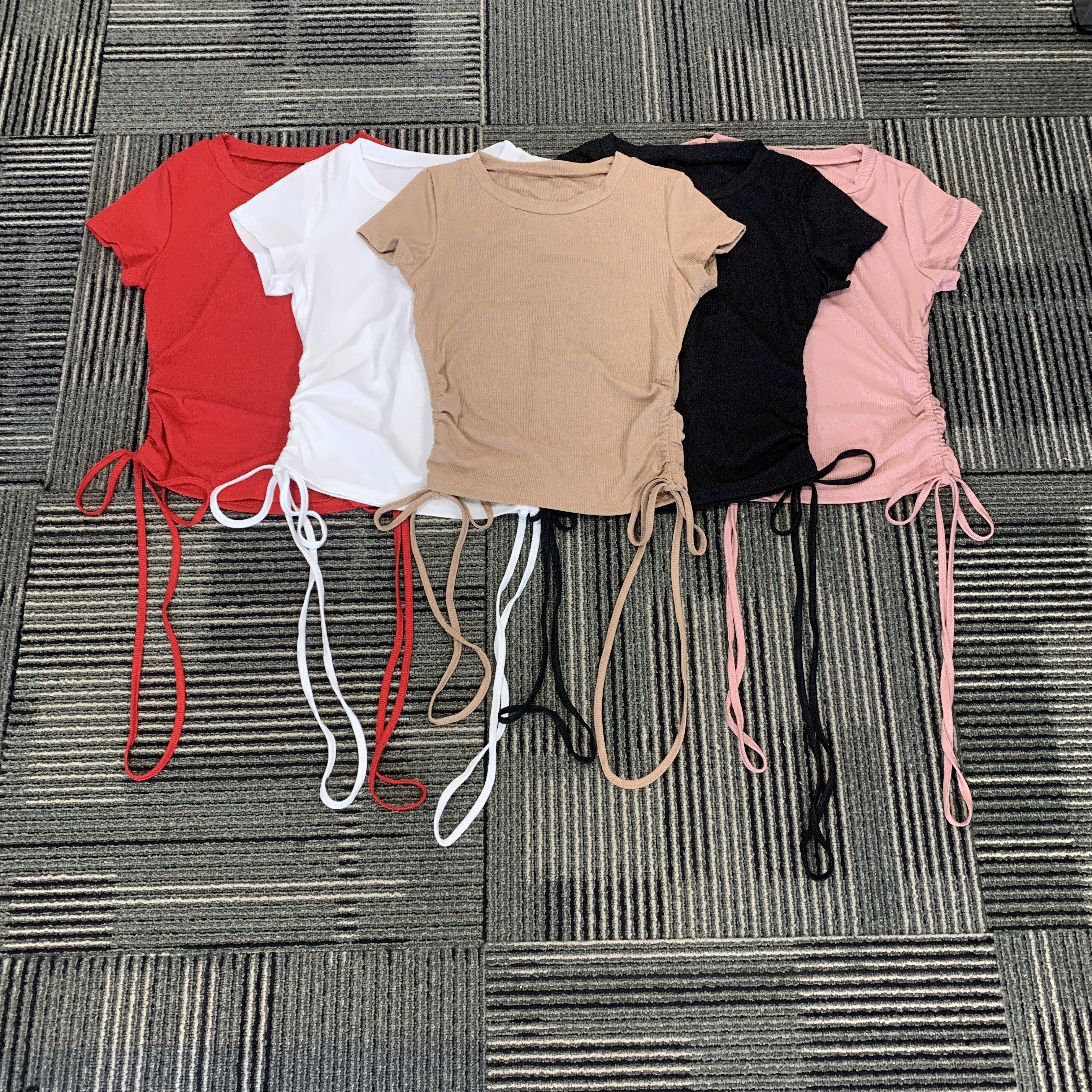 Blank T Shirt Custom Design Women's Clothings Short Sleeve Crop Top Sportswear Yoga Fitness Crop Top T shirt Women