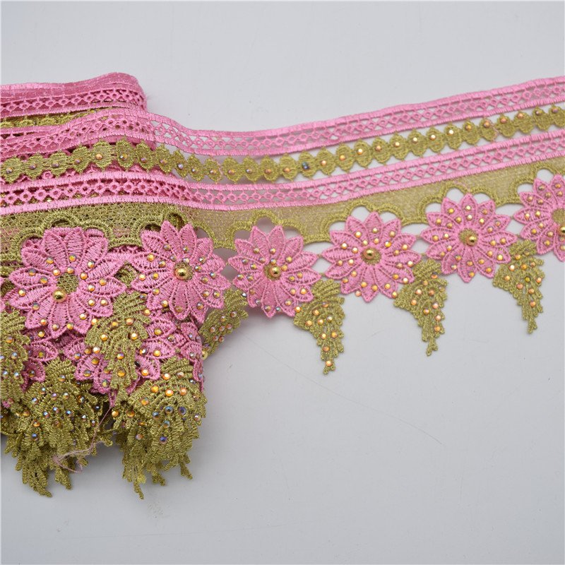 Embroidery Colorful Garment Accessories Ethnic Silver and Gold Leather Lace
